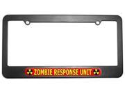 Zombie Response Unit Red Radiation Biohazard License Plate Tag Frame