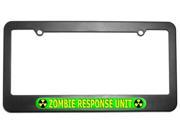 Zombie Response Unit Green Radiation Biohazard License Plate Frame