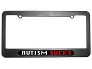 Autism Sucks License Plate Tag Frame