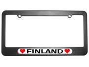 Finland Love with Hearts License Plate Tag Frame