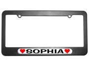 Sophia Love with Hearts License Plate Tag Frame