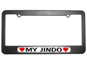 My Jindo Love with Hearts License Plate Tag Frame