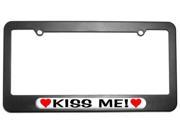 Kiss Me Love with Hearts License Plate Tag Frame