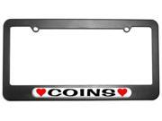 Coins Love with Hearts License Plate Tag Frame Coins Love with Hearts License Plate Tag Frame
