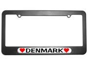 Denmark Love with Hearts License Plate Tag Frame