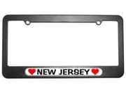 New Jersey Love with Hearts License Plate Tag Frame