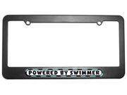 Powered By Swimmer License Plate Tag Frame
