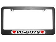 Po Boys Love with Hearts License Plate Tag Frame