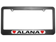 Alana Love with Hearts License Plate Tag Frame