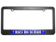 Beach Bum On Board Blue Island Palm Trees License Plate Tag Frame