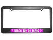 Beach Bum On Board Pink Island Palm Trees License Plate Tag Frame