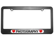 Photography Love with Hearts License Plate Tag Frame