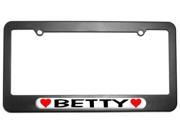 Betty Love with Hearts License Plate Tag Frame