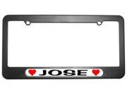 Jose Love with Hearts License Plate Tag Frame
