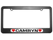 Camryn Love with Hearts License Plate Tag Frame