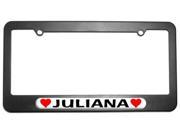 Juliana Love with Hearts License Plate Tag Frame