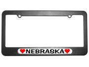Nebraska Love with Hearts License Plate Tag Frame
