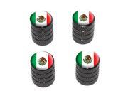 Mexico Mexican Flag Tire Rim Wheel Valve Stem Caps Black