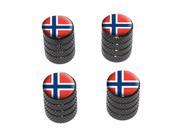 Norway Norwegian Flag Tire Rim Wheel Valve Stem Caps Black