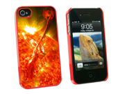 Solar Flare Sun Space Snap On Hard Protective Case for Apple iPhone 4 4S Red