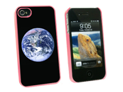 Planet Earth from Space Snap On Hard Protective Case for Apple iPhone 4 4S Pink