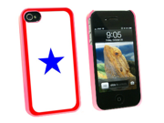 Blue Star Flag One 1 War Mother Service Snap On Hard Protective Case for Apple iPhone 4 4S Pink
