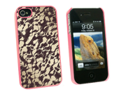 Scribbles Gray Snap On Hard Protective Case for Apple iPhone 4 4S Pink