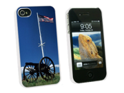 American Flag Over Cannon Fort Union National Monument Snap On Hard Protective Case for Apple iPhone 4 4S White
