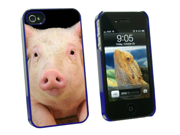 Little Pig Piggy Snap On Hard Protective Case for Apple iPhone 4 4S Blue