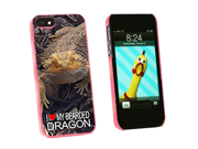 I Love Heart My Bearded Dragon Beardie Lizard Reptile Snap On Hard Protective Case for Apple iPhone 5 Pink