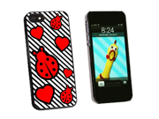Ladybug Love Snap On Hard Protective Case for Apple iPhone 5 Black