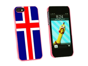Iceland Flag Snap On Hard Protective Case for Apple iPhone 5 Pink
