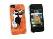 Basset Hound Watercolor Orange Snap On Hard Protective Case for Apple iPhone 4 4S White