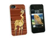 Geometric Giraffe Red Snap On Hard Protective Case for Apple iPhone 4 4S White