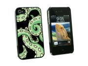 Octopus Tentacles Green On Black - Squid Kraken - Snap On Hard Protective Case for Apple iPhone 4 4S - Black Octopus Tentacles Green On Black - Squid Kraken - Snap On Hard Protective Case for Apple iPhone 4 4S - Black