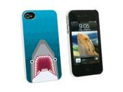 Geometric Shark Snap On Hard Protective Case for Apple iPhone 4 4S White