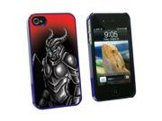 Knight Armor Medieval Armour Gladiator Warrior Dragon Slayer Fantasy Snap On Hard Protective Case for Apple iPhone 4 4S Blue