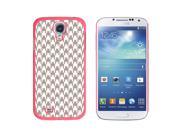 Preppy Houndstooth White Gray Snap On Hard Protective Case for Samsung Galaxy S4 Pink