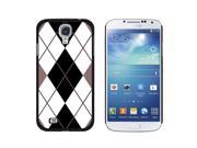 Argyle Hipster Black White Preppy Snap On Hard Protective Case for Samsung Galaxy S4 Black