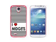 I Love Heart Midgets Snap On Hard Protective Case for Samsung Galaxy S4 Pink