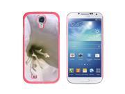 White Flower Lily Snap On Hard Protective Case for Samsung Galaxy S4 Pink