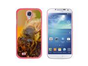 Bee Covered In Pollen On Flower Snap On Hard Protective Case for Samsung Galaxy S4 Pink