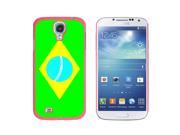 Brazil Flag Snap On Hard Protective Case for Samsung Galaxy S4 Pink
