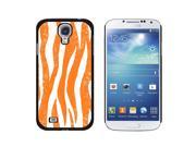 Zebra Distressed Orange Snap On Hard Protective Case for Samsung Galaxy S4 Black