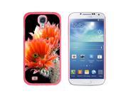 Cactus Flowers Snap On Hard Protective Case for Samsung Galaxy S4 Pink
