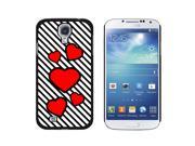 Love Cute Hearts Red Black Stripes - Snap On Hard Protective Case for Samsung Galaxy S4 - Black Love Cute Hearts Red Black Stripes - Snap On Hard Protective Case for Samsung Galaxy S4 - Black
