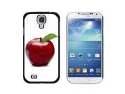 Red Apple with Leaf Snap On Hard Protective Case for Samsung Galaxy S4 Black