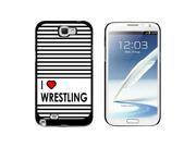 I Love Heart Wrestling Snap On Hard Protective Case for Samsung Galaxy Note II 2 Black