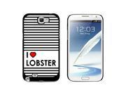 I Love Heart Lobster Snap On Hard Protective Case for Samsung Galaxy Note II 2 Black