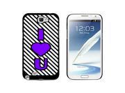 I Love You Big Purple Heart Black Stripes Snap On Hard Protective Case for Samsung Galaxy Note II 2 Black